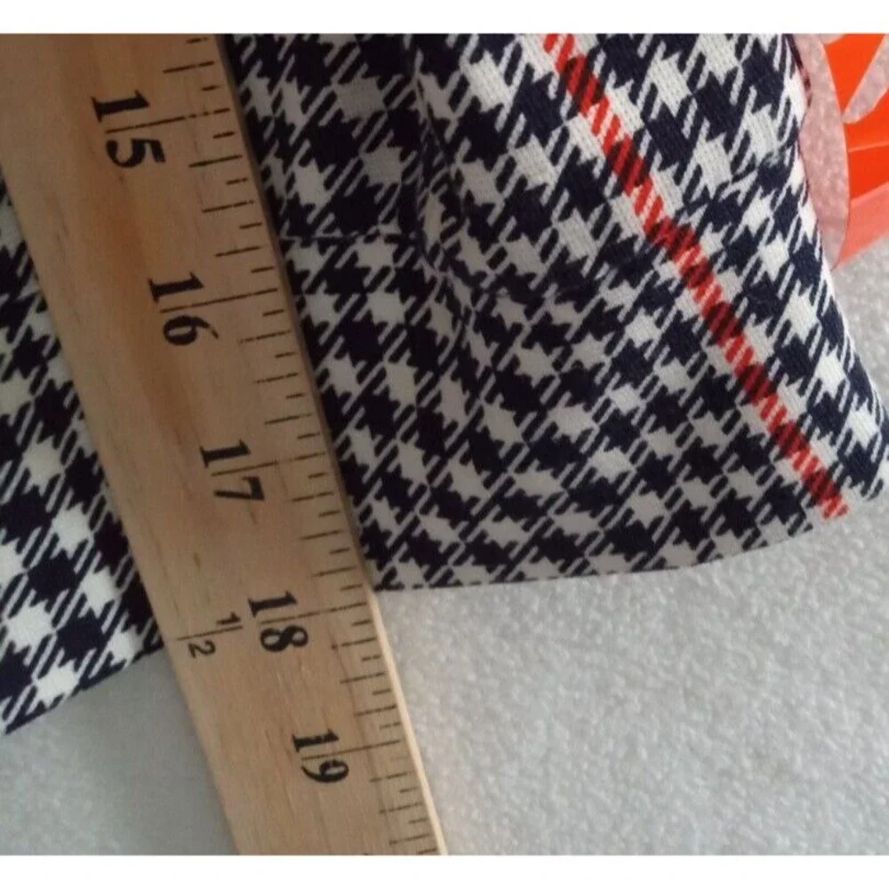 CRUSH Crop Top ABC Family Womens Large Houndstooth Plaid Long Sleeve NWT